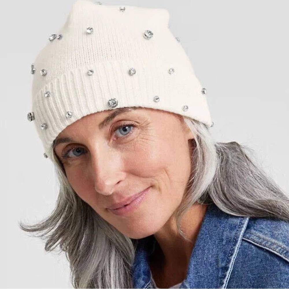 Charter Club Ivory Studded Hat